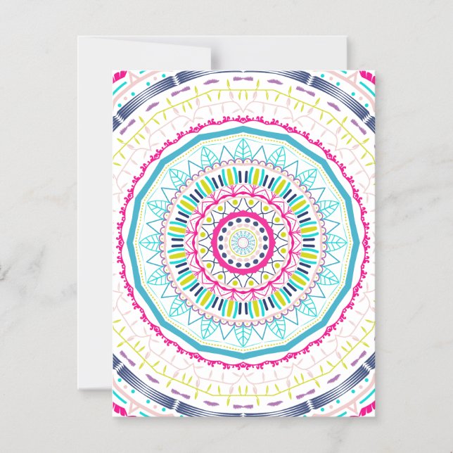 Invitación Magnética mandala colorida (Anverso)