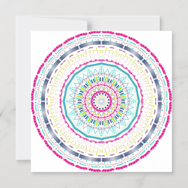 Invitación Magnética mandala colorida (Anverso)