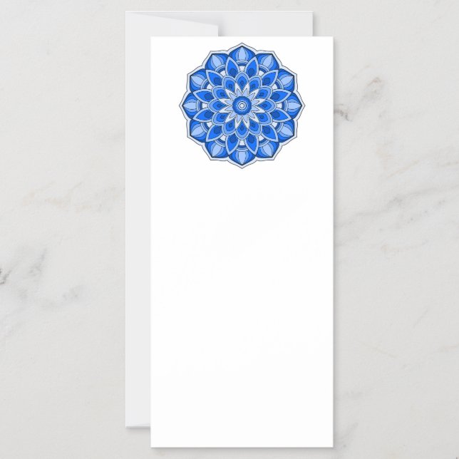 Invitación Magnética Mandala en azul (Anverso)