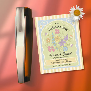 Invitación Magnética Mano del paquete de semillas de flores dibujada Gu