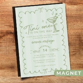 Invitación Magnética Mano Verde dibuja un Baby Shower Tini