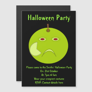 Invitación Magnética Manzana malvada con fiesta Scar Halloween invita