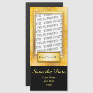 Invitación Magnética Marco de foto dorado puro Ia + tu foto y texto