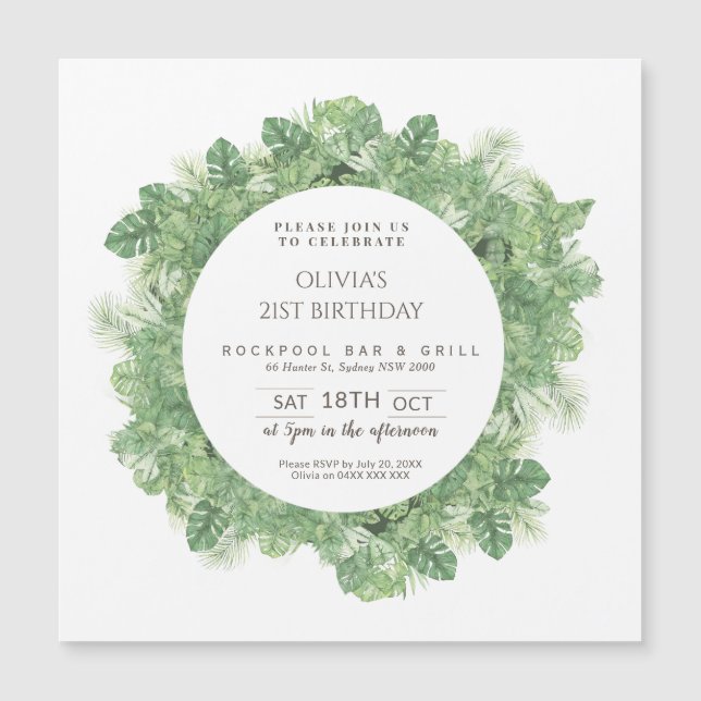 Invitación Magnética Marco natural minimalista (Anverso)