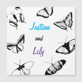 Invitación Magnética Mariposas blancas y negras