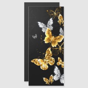 Invitación Magnética Mariposas doradas y blancas