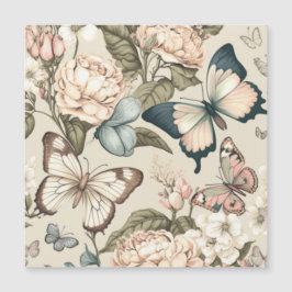 Invitación Magnética Mariposas y flores pastel
