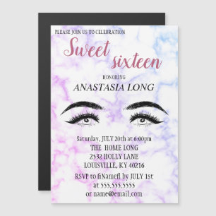 Invitación Magnética Mármol moderno, elegante, pestañas falsas