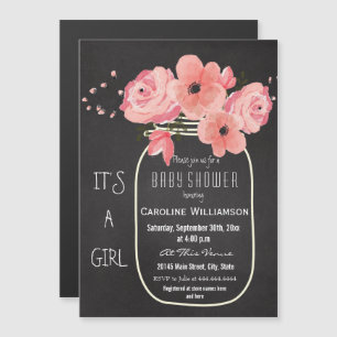 Invitación Magnética Mason Jar Chalkboard Baby Shower