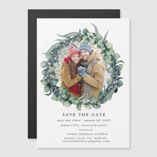 Invitación Magnética Matrimonio de la guerra de Eucalyptus Guardar la f (Anverso/Reverso)