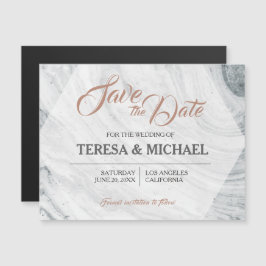 Invitación Magnética Matrimonio de mármol personalizado Salven la fecha