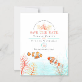 Invitación Magnética Matrimonio salvar la fecha de los peces tropicales