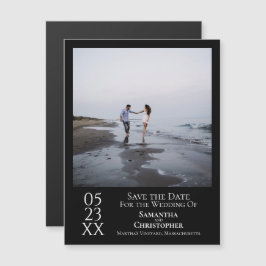 Invitación Magnética Matrimonio simple moderno salva la foto de fecha n