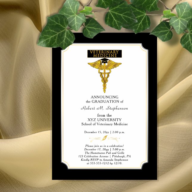 Invitación Magnética Medicina veterinaria Graduación veterinaria (Veterinary Medicine Veterinarian Graduation Magnetic Invitation)