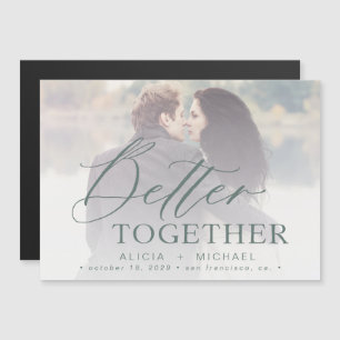 Invitación Magnética Mejor juntos foto del boda de guiones guardar la f