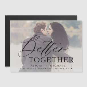 Invitación Magnética Mejor juntos foto del boda de guiones guardar la f