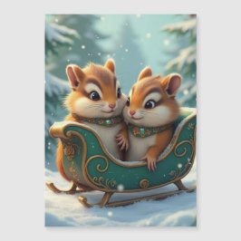 Invitación Magnética Merry chipmunk navidades