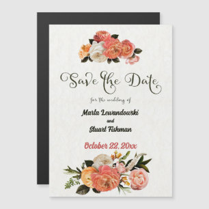 Invitación Magnética Mimosa Floral personalizada Guardar la fecha