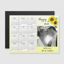 Mini Calendario Bodas Flores Amarillas 2021