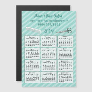 Invitación Magnética Mini Calendario de Salón de Pelo Personalizado 201