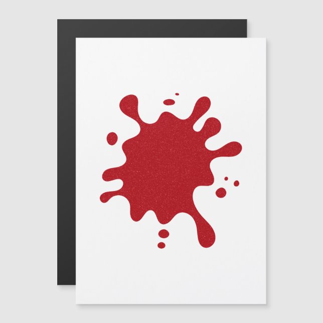 Invitación Magnética Minimal Tomato Red Splash Magnetic Card (Custom) (Anverso/Reverso)