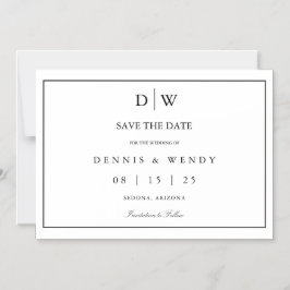 Invitación Magnética Minimalist Monogram Wedding Save The Date