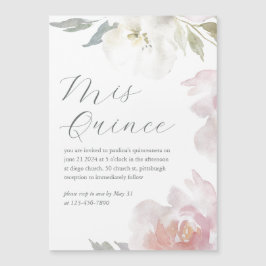 Invitación Magnética Mis Quince Floral 15 años cumpleaños Quinceañera