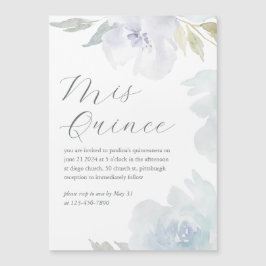 Invitación Magnética Mis Quince Floral 15 años cumpleaños Quinceañera