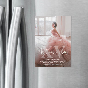 Invitación Magnética Mis XV años salvan la foto moderna de Quinceañera