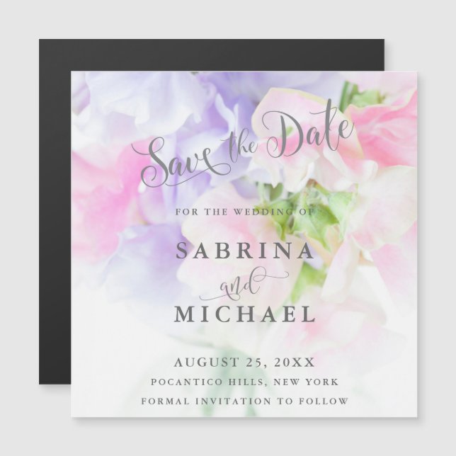 Invitación Magnética Moda FLORAL BODA PÁGINAS DULCES (Anverso/Reverso)