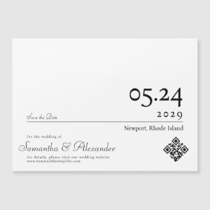 Invitación Magnética Moda Guión Simple No Matrimonio Fotográfico Guarda