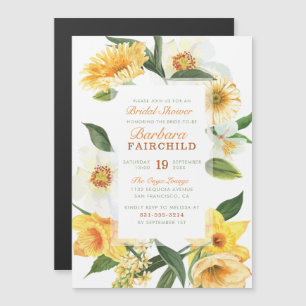 Invitación Magnética Moda Primavera Amarilla Daffodils Floral Bridal Sh