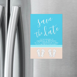 Invitación Magnética Modern Beach Simple Boda Única Ahorra la Fecha