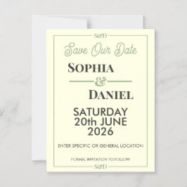 Invitación Magnética Modern Editable Wedding Save The Date Card