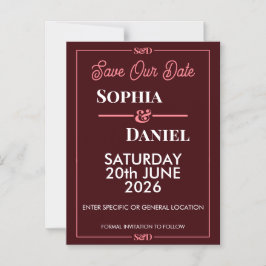 Invitación Magnética Modern Editable Wedding Save The Date Card