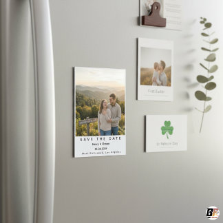 Invitación Magnética Modern Minimalist Polaroid Wedding Save the Date