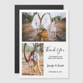 Invitación Magnética Moderna foto rústica elegante Gracias boda