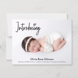 Invitación Magnética Moderna Presentación de la foto de un niño bebé No