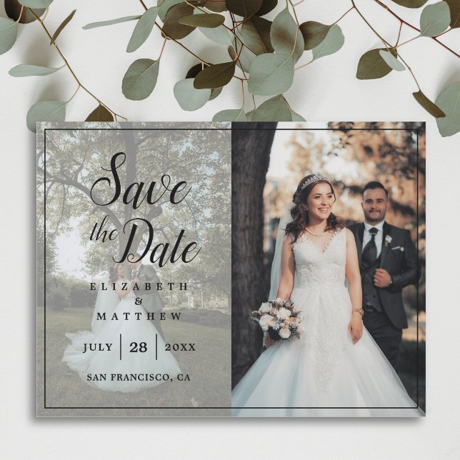 Invitación Magnética Moderna y elegante boda de Collage de fotos salva  (Subido por el creador)
