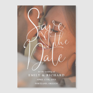 Invitación Magnética Moderna y elegante escritura de casamiento de foto