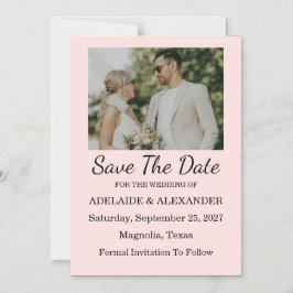 Invitación Magnética Moderno Ahorra la Fecha de Boda Rosa Rubor