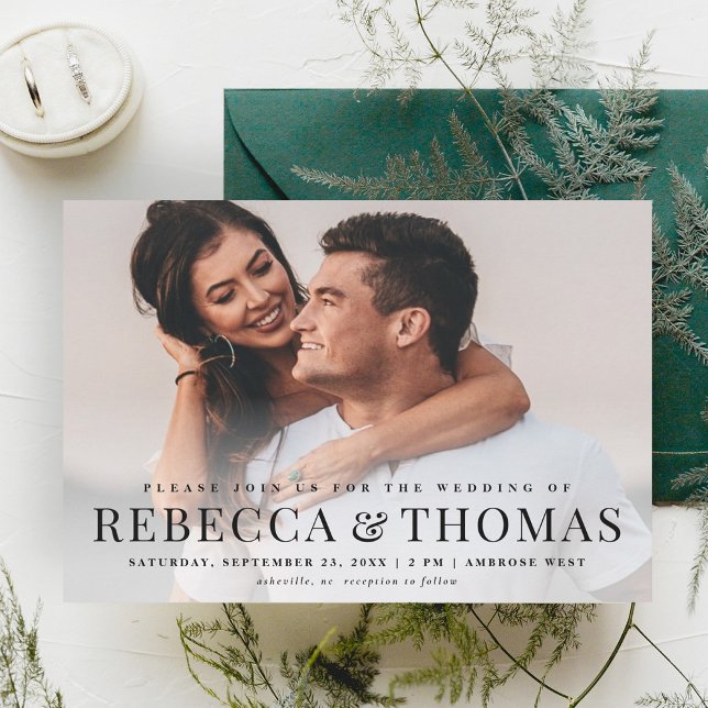Invitación Magnética Moderno Boda de fotografía clásico (Subido por el creador)