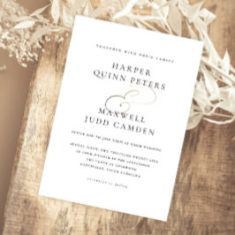 Invitación Magnética Moderno Boda elegante en blanco y negro