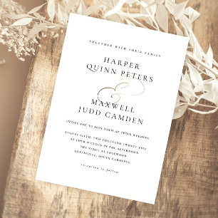 Invitación Magnética Moderno Boda elegante en blanco y negro