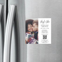 Invitación Magnética Moderno código QR mínimo y Boda fotográfico todo e