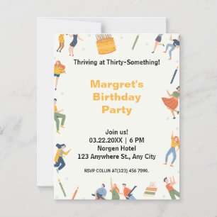 Invitación Magnética Moderno fiesta de cumpleaños lindo
