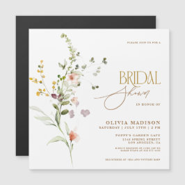 Invitación Magnética Moderno guión Boho Flor Jardín Ducha de Novias