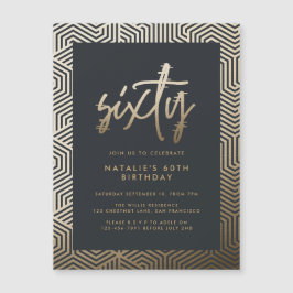 Invitación Magnética Moderno guión elegante de 60 años simple