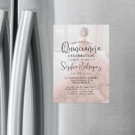 Invitación Magnética Moderno resumen fotográfico de quinceañera 15 años