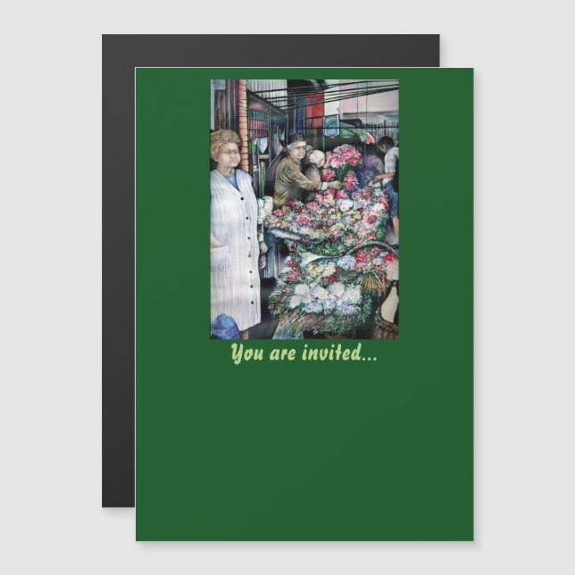 Invitación Magnética Momento mágico en el mercado de Misloc (Anverso/Reverso)